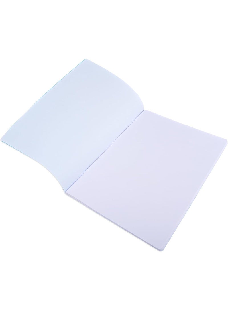 FIS® Notebook, Soft Cover PP Materials, Size A4(210x297mm), Plain White Paper, 80 Sheets, 160 Pages, 2 Round Edges, Packet of 5 Pieces, Neon Blue Color-FSNBA4PLPPNBL - Image 3